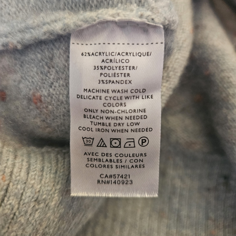 LOFT Light Blue Confetti Sweater - Size Large 🎉 - Picture 6 of 7
